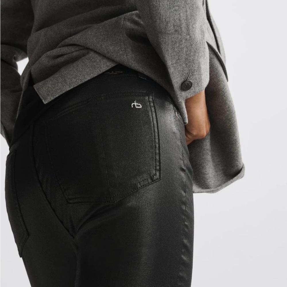 Rag & Bone - Nina Skinny Coated Black Jeans